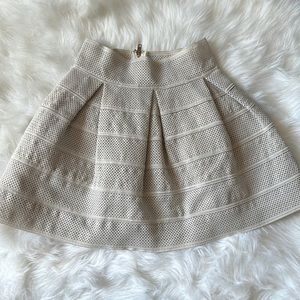 Beige Pleated Textured Mini